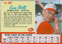 1962 Post Cereal Box Baseball Card  #120  Gus Bell