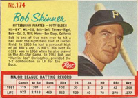 1962 Post Cereal Box Baseball Card  #174  Bob Skinner