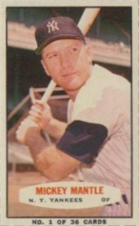 1963 Bazooka Baseball Card  #1  Mickey Mantle  (Hall of Fame)