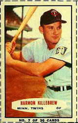 1963 Bazooka Baseball Card  #7  Harmon Killebrew  (Hall of Fame)