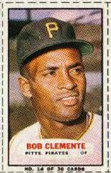 1963 Bazooka Baseball Card  #14  Roberto Clemente  (Hall of Fame)