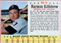 1963 Post Cereal Baseball Card  #5  Harmon Killebrew  (Hall of Fame)