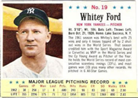 1963 Post Cereal Baseball Card  #19  Whitey Ford  (Hall of Fame)