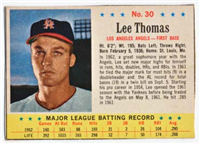 1963 Post Cereal Baseball Card  #30  Lee Thomas (photo George Thomas)