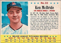 1963 Post Cereal Baseball Card  #33  Ken McBride