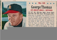 1963 Post Cereal Baseball Card  #34  George Thomas (photo actually Lee Thomas)