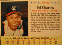 1963 Post Cereal Baseball Card  #89  Ed Charles