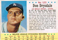 1963 Post Cereal Baseball Card  #123  Don Drysdale  (Hall of Fame)