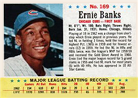 1963 Post Cereal Baseball Card  #169  Ernie Banks  (Hall of Fame)