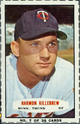 1964 Bazooka Baseball Card  #7  Harmon Killebrew  (Hall of Fame)