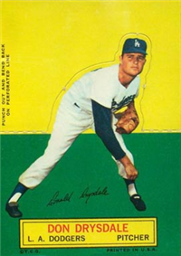 1964 Topps Stand-Up  Baseball Card   Don Drysdale  (Short Print)  (Hall of Fame)
