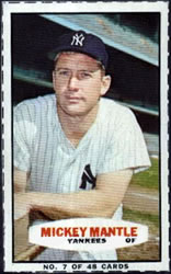 1966 Bazooka Baseball Card  #7  Mickey Mantle  (Hall of Fame)
