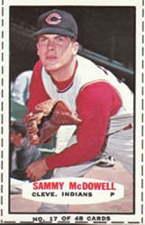 1967 Bazooka Baseball Card  #17  Sam McDowell