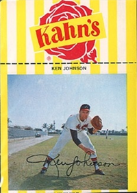 1967 Kahn's Wieners  Baseball Card   Ken Johnson