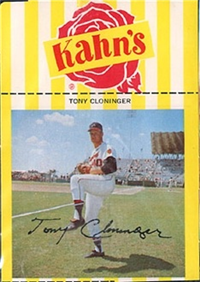 1967 Kahn's Wieners  Baseball Card   Tony Cloninger