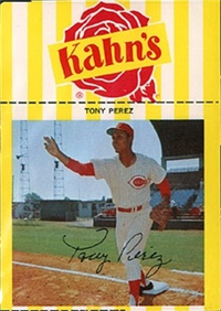 1967 Kahn's Wieners  Baseball Card   Tony Perez  (Hall of Fame)