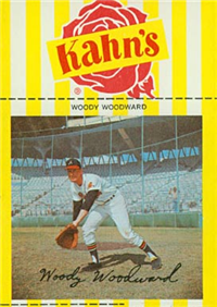 1967 Kahn's Wieners  Baseball Card   Woody Woodward