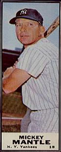 1968 Bazooka Baseball Card  #43  Mickey Mantle  (Hall of Fame)