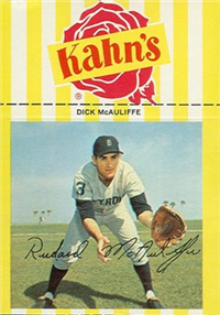 1968 Kahn's Wieners  Baseball Card   Dick McAuliffe