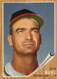 1962 Topps Baseball Card #458b Bob Buhl (Plain Cap)