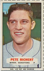 1967 Bazooka Baseball Card  #43 Pete Richert