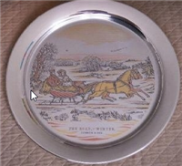 Road - Winter' by Currier and Ives Limited Edition Christmas Plate  (Danbury Mint, 1974)