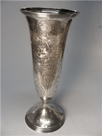 Sterling Silver Flower Vase, Large, AT LEAST 7" Tall, 5-6" diameter at top, solid, weighted base reinforced with cement