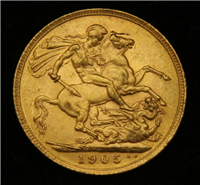 GREAT BRITAIN British King Edwards Sovereign Gold Coin any date from 1902 to 1910 KM 805