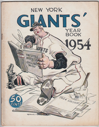 NEW YORK GIANTS YEAR BOOK  (Big League Books, 1954) 