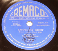 GOLDIE HILL    Sample My Kissin'    (Decca  29955,  1956) 78 RPM  Record