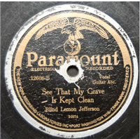 BLIND LEMON JEFFERSON    'Lectric Chair Blues    (Paramount  12608,  1928) 78 RPM Race Record