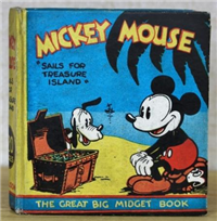 MICKEY MOUSE SAILS FOR TREASURE ISLAND  (Great Big Midget Book, 1936)