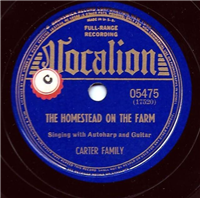 THE CARTER FAMILY    Homestead On the Farm    (Vocalion  05475,  1940) 78 RPM Country Record