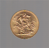 GREAT BRITAIN British Gold Sovereign Coin any date from 1957 to 1968 KM 908