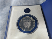 PANAMA 10 Balboas Panama Canal Treaties Commemorative Silver Coin (Franklin Mint, 1978)