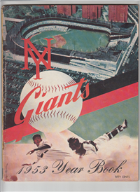 NEW YORK GIANTS BASEBALL YEARBOOK     (Big League Books, 1953) 