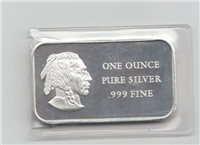 American Indian One Ounce Pure Silver Bicentennial Ingot  (Washington Mint, 1975)