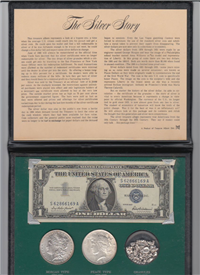 The Silver Story --- Silver Dollars, Silver Granules and Silver Certificate Collection   (Treasure Album Dist.)