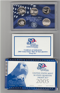 USA  5 Coins 50 State Quarters Proof Set  (U.S. Mint, 2005)