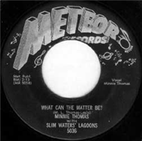 MINNIE THOMAS WITH SLIM WATERS LAGOONS     What Can The Matter Be?    (Meteor   5036,  1956)   45 RPM Record