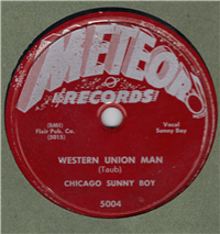 CHICAGO SUNNY BOY     Jackpot    (Meteor   5004,  1953)   78 RPM Record