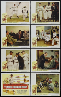 THE JACKIE ROBINSON STORY American Lobby Card Set   (Eagle-Lion, 1950)