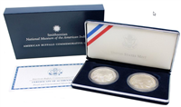 USA 2001 American Buffalo Two Coin Silver Dollar Commemorative Coins US Mint Set w/ Box &amp;amp; COA