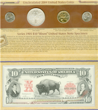 USA 2004 United States Mint Lewis and Clark Bicentennial Commemorative Coin and Currency Set with Box and COA