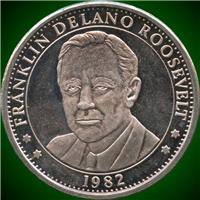 DOMINICA 1982 1 Ounce Silver Coin 100th Anniversary Franklin Delano Roosevelt Series A1