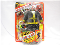 FIREMAN SPIDER-MAN  10" Action Figure   (Spider-Man Adventure Hero 43297, Toy Biz, 2000) 