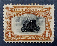 (Scott-296)  USA 1901 4c Pan-American Exposition (deep red brown and black)   