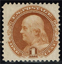 (Scott 123)  USA 1875 1&#162; Benjamin Franklin (buff)     