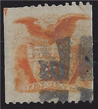(Scott 127)  USA 1875 10&#162; Shield and Eagle (yellow)     