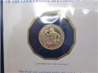 GUYANA 1977 Gold $100 Dollar Proof Coin in First Day of Minting Sealed Cachet
